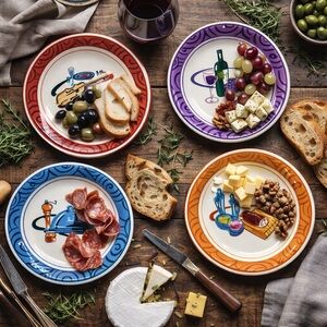 Colorful Y2K Argosy Bistro Charcuterie Plate Set of 4 DopamineDecor Eclectic